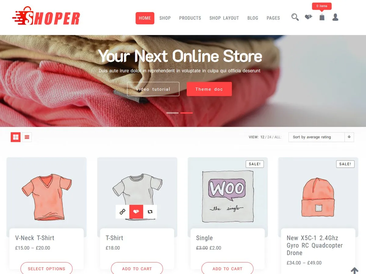 Shoper Wordpress Theme review and test